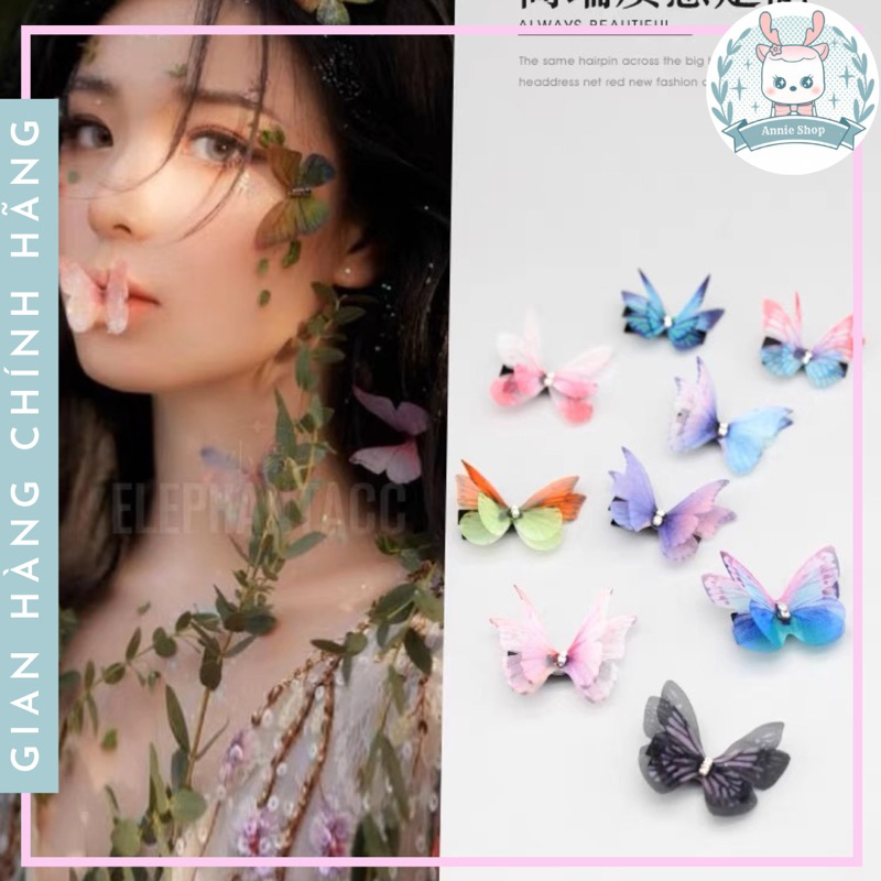 (1 Set 5 con)Cánh Bướm voan mỏng trang trí, làm Concept chụp hình, Makeup Annieshop (Có clip, ảnh thật)