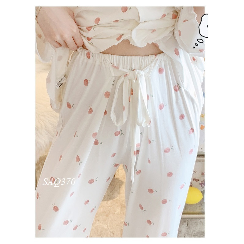 Bộ Bầu CHẤT COTTON LẠNH SIÊU MÁT Dài Tay Sau Sinh-SAQ370