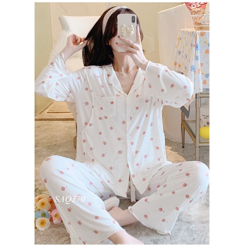 Bộ Bầu CHẤT COTTON LẠNH SIÊU MÁT Dài Tay Sau Sinh-SAQ370