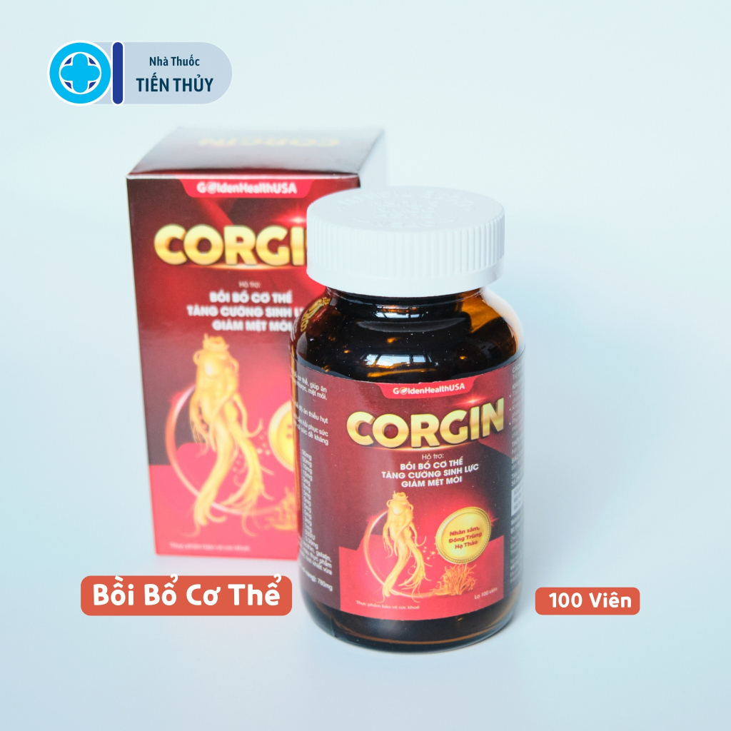 Viên Uống Tăng Cường Sinh Lực Nam CORGIN, Nhâm Sâm, Đông Trùng Hạ Thảo - Nhà Thuốc Tiến Thuỷ