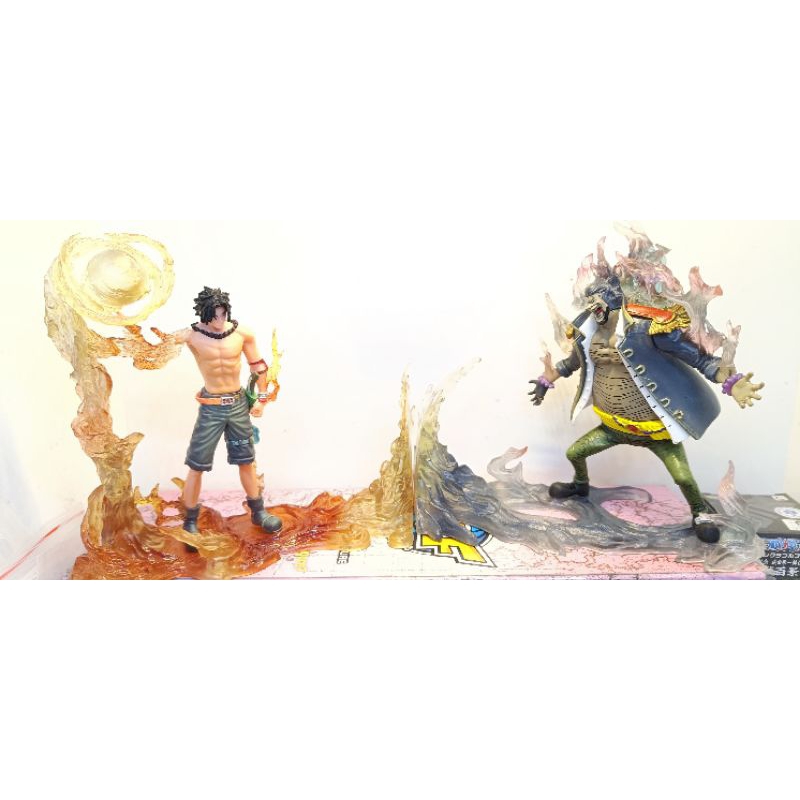 Mô hình One Piece - Ace đại chiến râu đen DXF fake