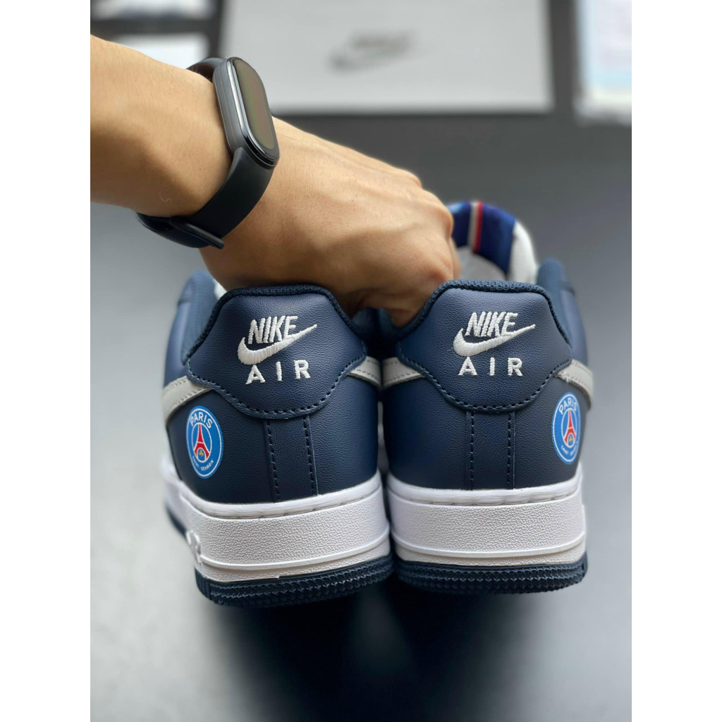 Giày thể Thao Air Force 1 PSG, Sneaker AF1 PSG xanh trắng bản chuẩn bảo hành 6 tháng full size + box