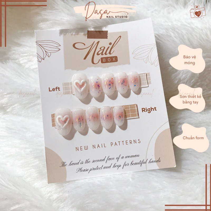 MÓNG TAY GIẢ thiết kế nailbox GIÁ RẺ mẫu có sẵn design OMBRE ẩn nhũ khổng tước siêu xinh ( hàng có sẵn)