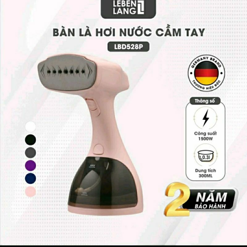Bàn là hơi nước cầm tay LEBENLANG Đức, công suất 1500W. bảo hành chính hãng tận #2_năm b