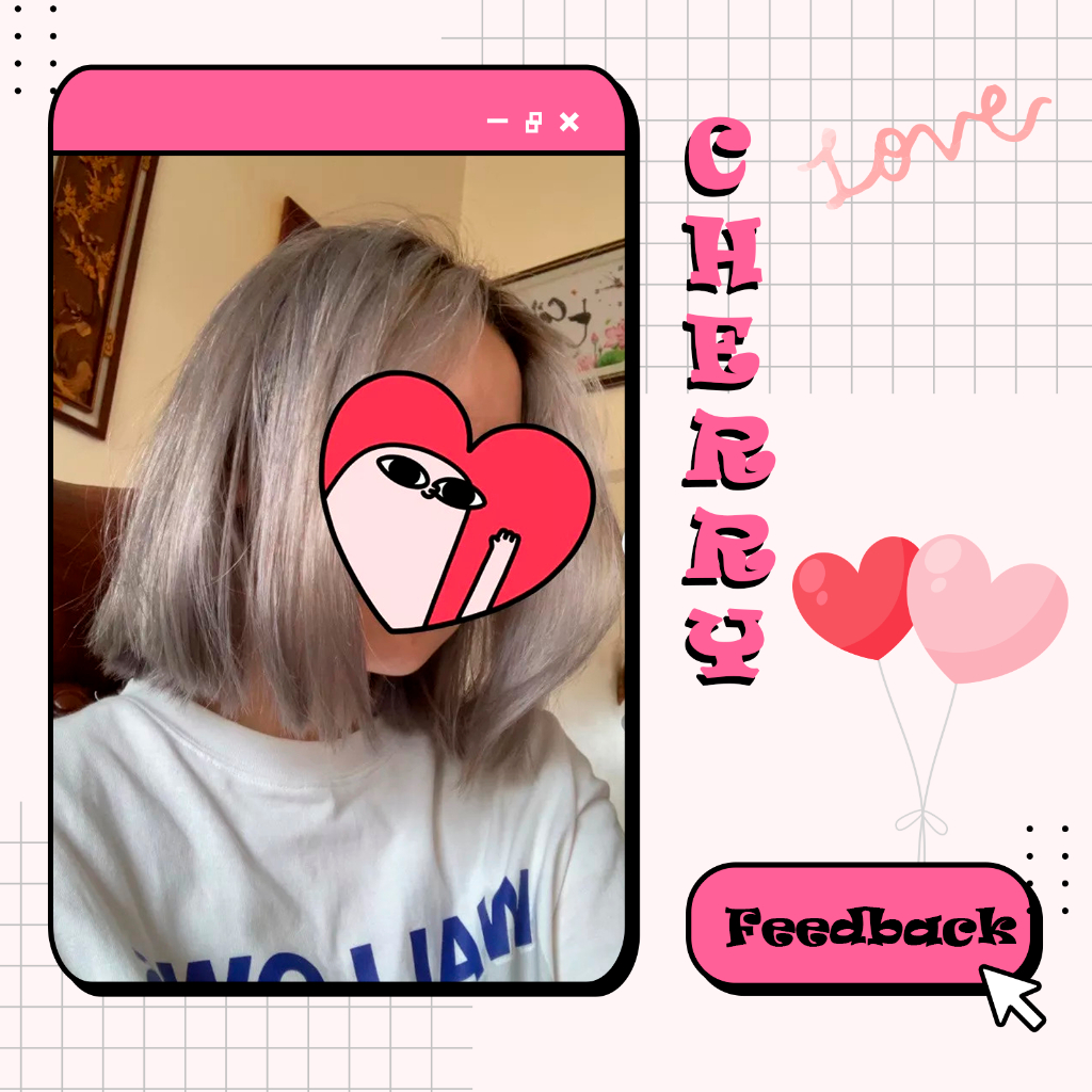 Thuốc Nhuộm Tóc Màu XÁM KHÓI Thuốc nhuộm Tóc chính hãng tặng kèm Oxy + Bao Tay, Cherry Hair. Cherry Hair