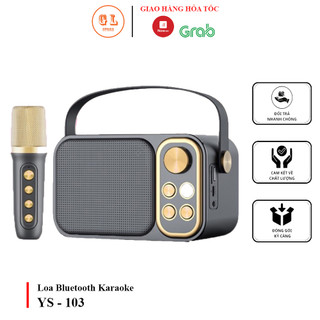 Loa bluetooth karaoke model ys 103 tặng kèm 1 micro không dây, âm thanh cực đỉnh, thiết kế hiện đại