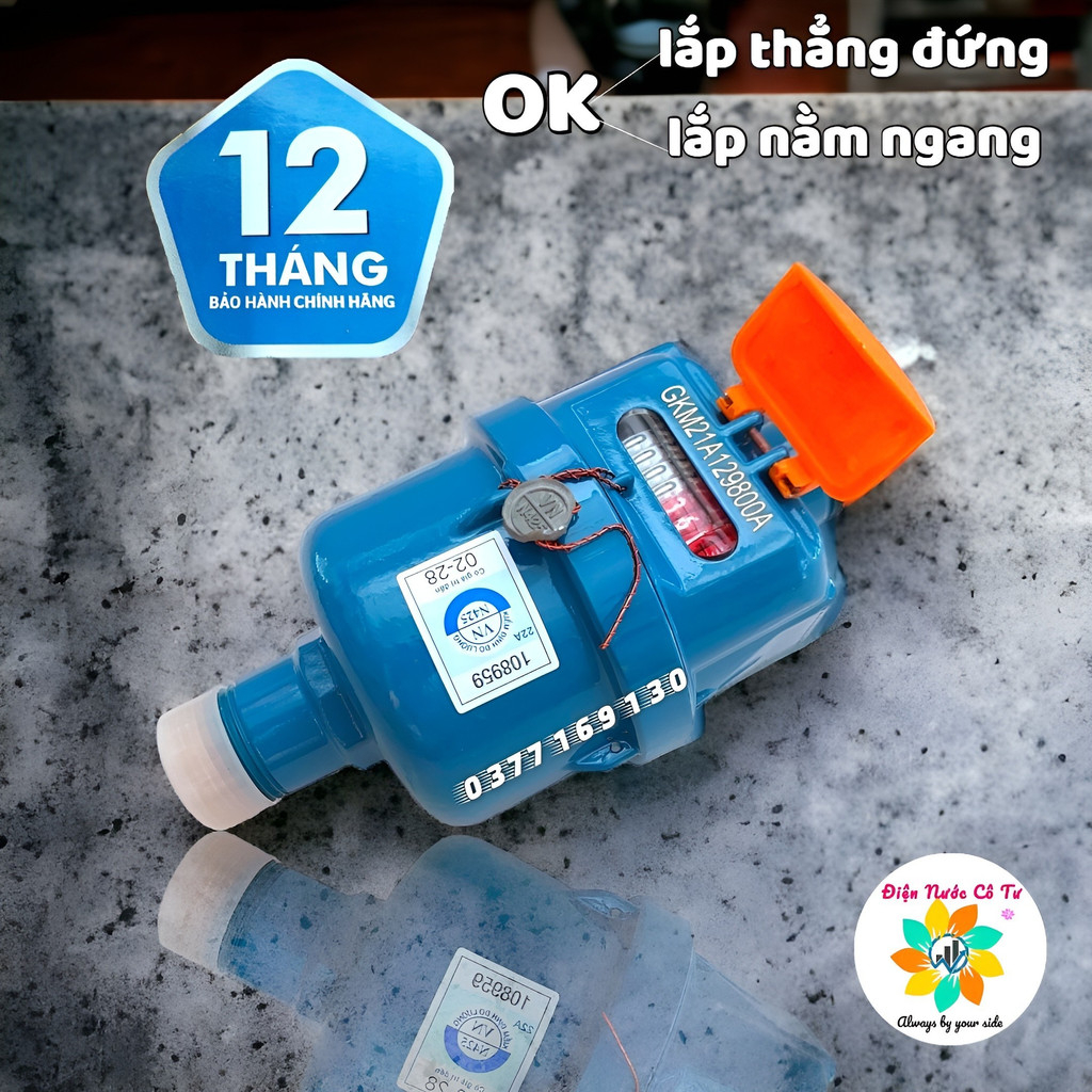 Đồng hồ nước cao cấp KENT Mã Lai Khả năng đếm cực nhỏ lên tới 1/10 của lít (lắp nằm ngang hay thẳng đứng đều được)