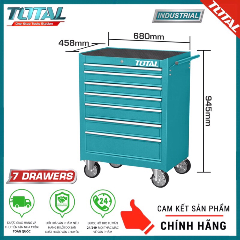 ĐỒ NGHỀ TOTAL Tủ kéo đựng công cụ 7 ngăn THRC02071P