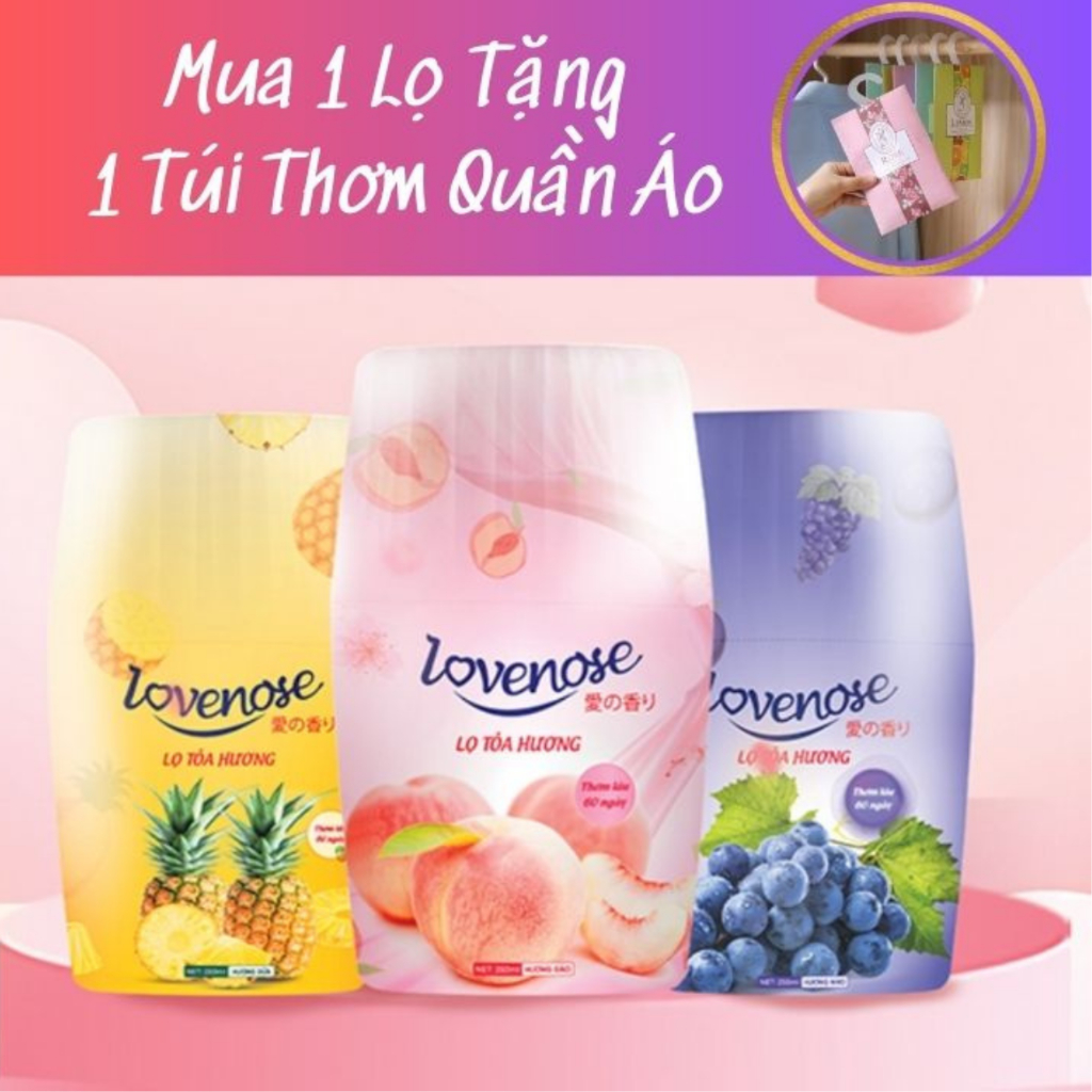 Lọ để thơm phòng Lovenose dung tích 250ml, lọ khử mùi phòng hương nho đào thơm lâu tới 60 ngày