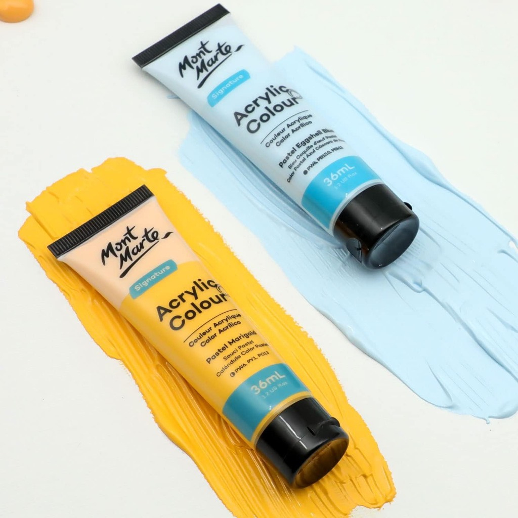 Màu Acrylic Pastel Mont Marte 12/18/24 Màu 36ml - Tặng Giấy Vẽ