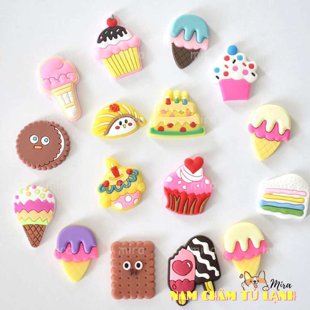Nam Châm Tủ Lạnh Kem Bánh Sinh Nhật Trang Trí Bàn Học Đính Note Bảng Từ Cho Bé Mira-PVC79173
