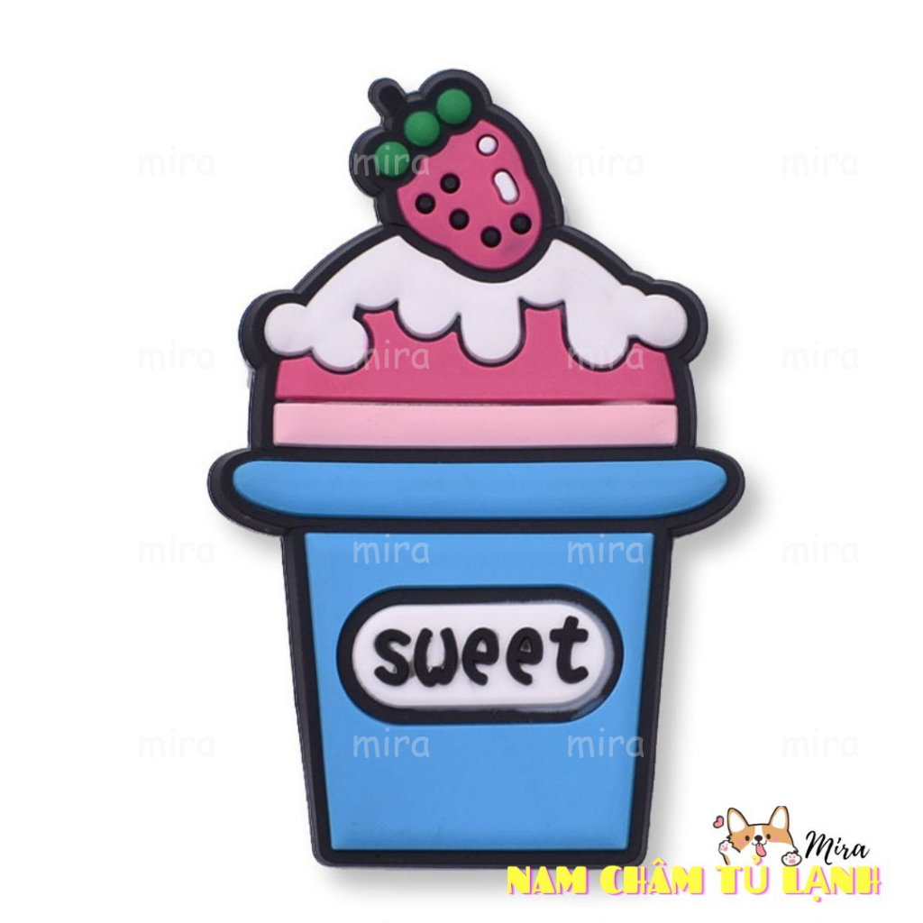 Nam Châm Tủ Lạnh Kem Bánh Sinh Nhật Trang Trí Bàn Học Đính Note Bảng Từ Cho Bé Mira-PVC79173
