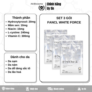 Set tiết kiệm 3 gói Fancl White Force trắng da