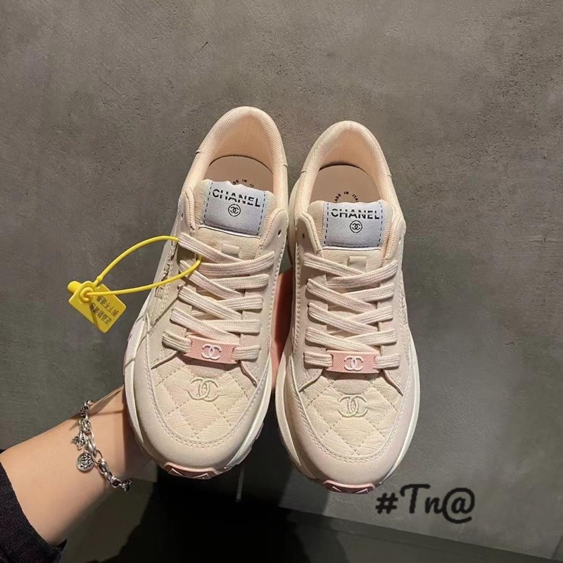 Giày thể thao CNK thêu - Hàng QC fullbox- Kèm video thật- Sẵn hồng trắng