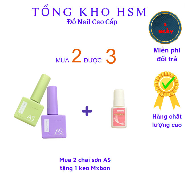 Sơn gel AS Chai Vuông lẻ màu  hàng chính hãng loại 1 Đặc Mướt - Sơn nail cao cấp - Minel