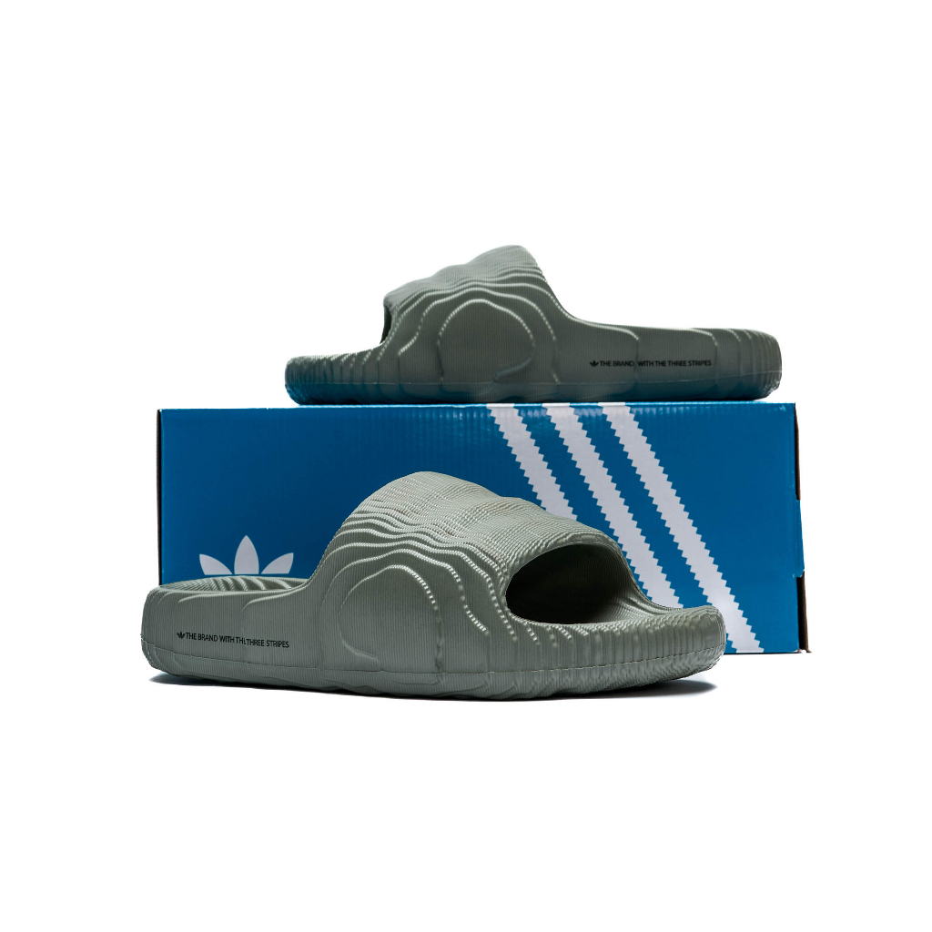 Chính Hãng Dép quai ngang Adidas Adilette 22 Green v Silver Green