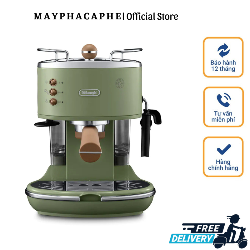 Máy Pha Cà Phê DELONGHI ICONA ECO 311, Máy Pha Cafe, Espresso, Cappuccino, Coffee Machine, 15 Bar, 1.4L,BH 12 Tháng