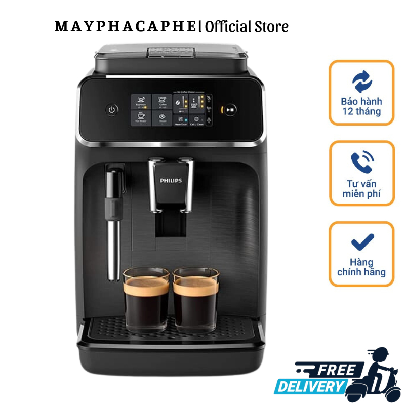 Máy Pha Cà Phê Philips EP2220/10, Máy Pha Cafe, Cappuccino, Espresso, 15 Bar, Made in Romania, Bảo Hành 12 Tháng