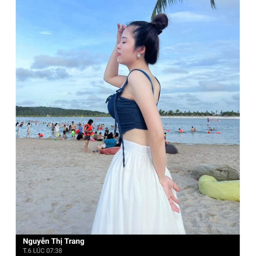 Set áo croptop corset denim có đệm ngực trơn kèm chân váy kaki thô mềm dáng dài 95cm, phong cách tiểu thư nhẹ nhàng SB01