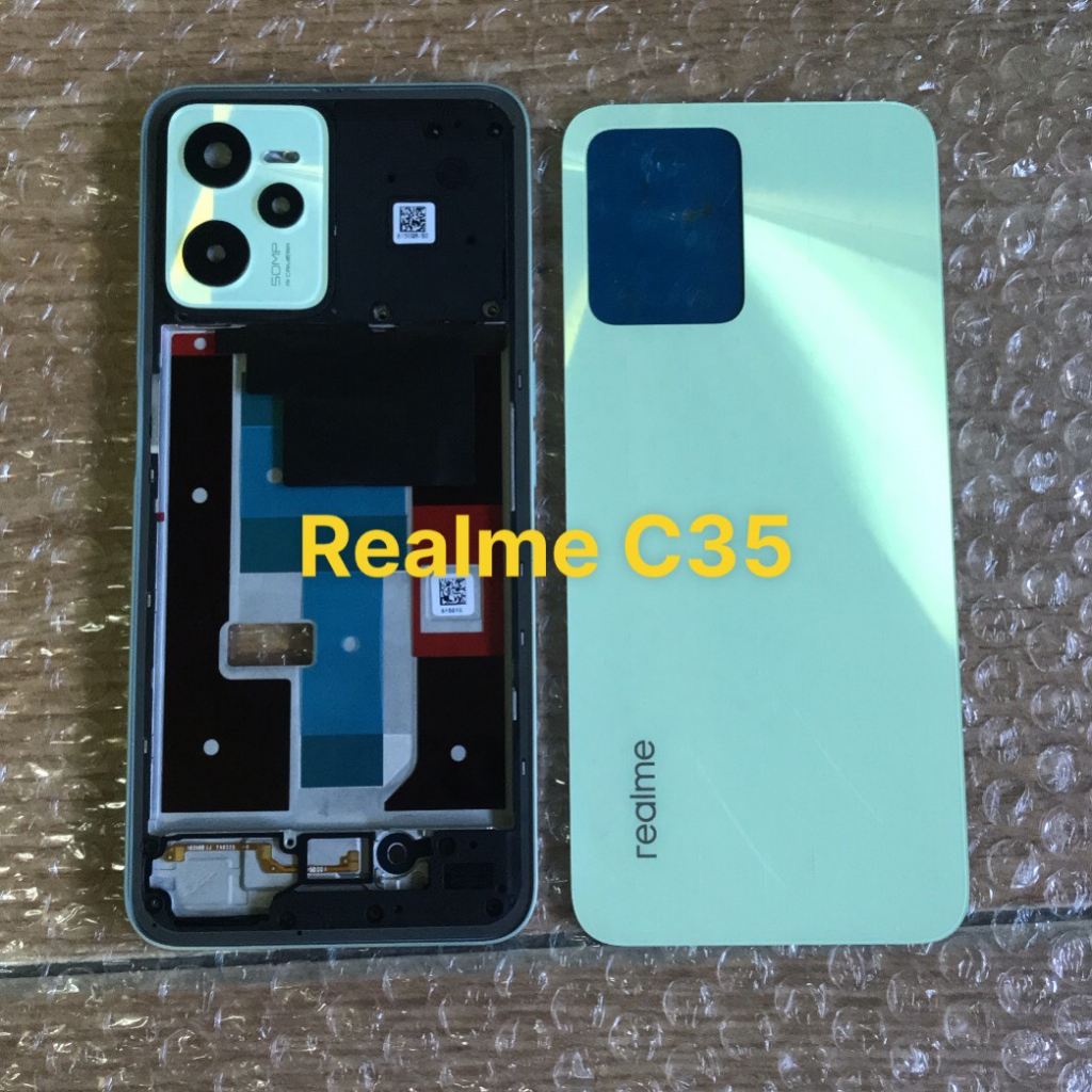 Bộ vỏ sườn Realme C35 - kèm nút bấn,kính camera