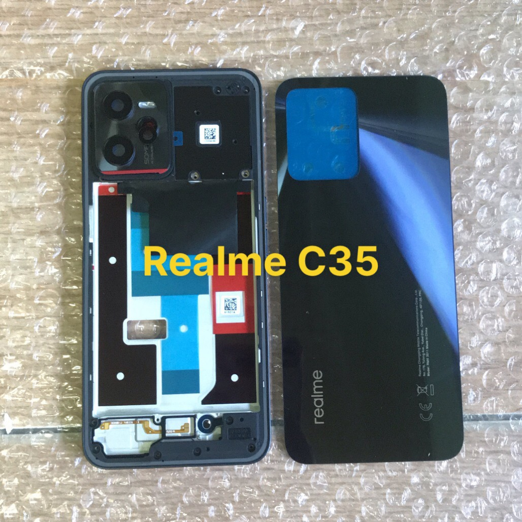 Bộ vỏ sườn Realme C35 - kèm nút bấn,kính camera