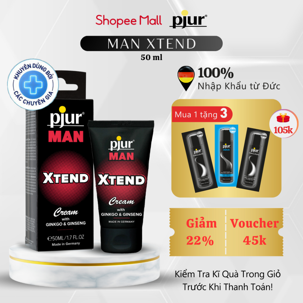 Gel dưỡng kéo dài thời gian, tăng kích thước cậu nhỏ Pjur Man Xtend 50ml dành cho quý ông tăng khoái, tăng lưu thông máu