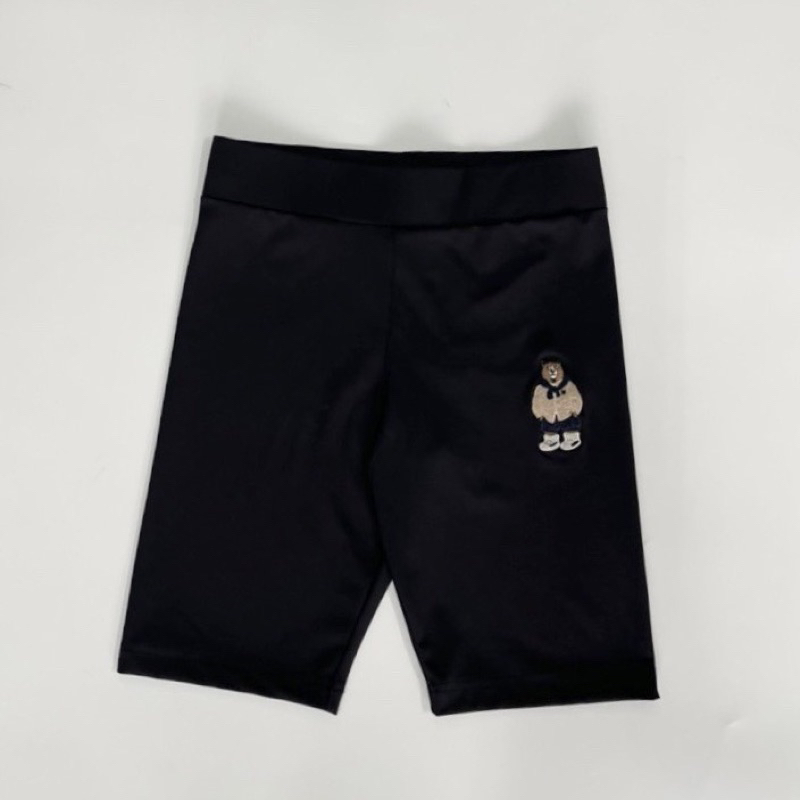 Quần leggin short Cycle Monogram đen logo in trắng hàng chuẩn
