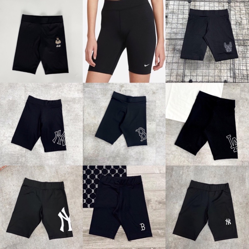 Quần leggin short Cycle Monogram đen logo in trắng hàng chuẩn