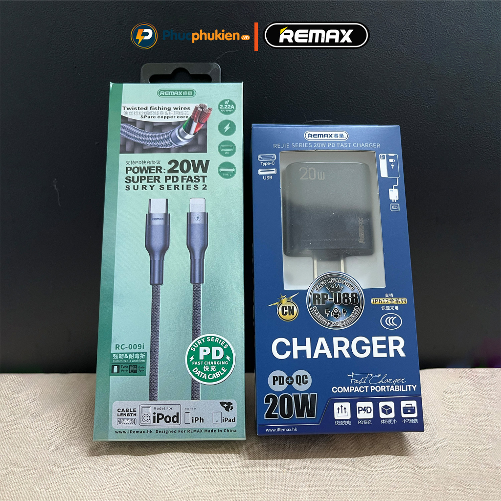 Dây sạc nhanh 20w chính hãng Remax 009 sạc nhanh 20w chuẩn PD cho 8 Plus đến 14 Pro max Phúc Phụ Kiện Remax