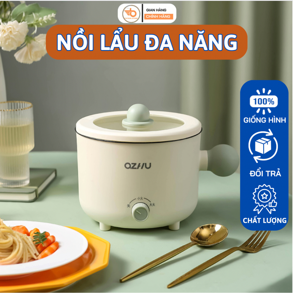 ⭐️ Lẩu điện mini đa năng 2 tầng nấu cơm lẩu cháo chiên xào .