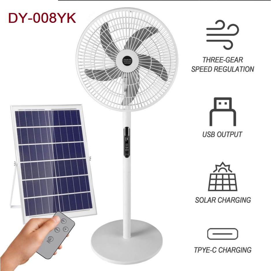 Quạt Năng Lượng Mặt Trời Kết Hợp Sạc Tích Điện Mẫu Mới 3 Cấp Độ Có Đèn Và Cổng Sạc Điện Thoại | BigBuy360 - bigbuy360.vn