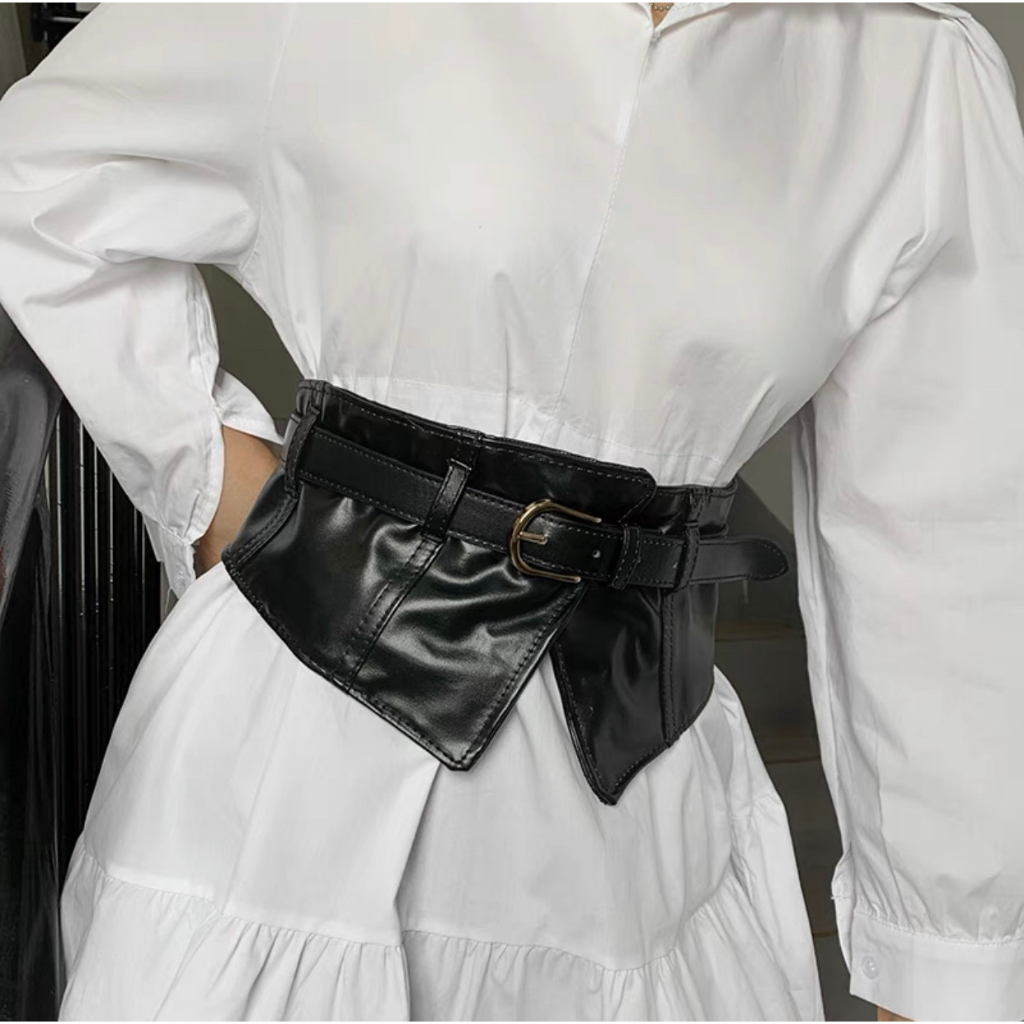 Đai corset bằng da thắt lưng váy áo sơ mi Belt bản to thắt eo