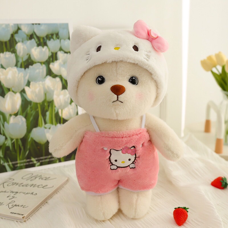 Gấu bông lena siêu đáng yêu - thú nhồi bông lena hello kitty sezi 45cm