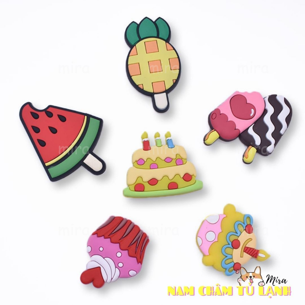 Nam Châm Tủ Lạnh Kem Bánh Sinh Nhật Trang Trí Bàn Học Đính Note Bảng Từ Cho Bé Mira-PVC79173