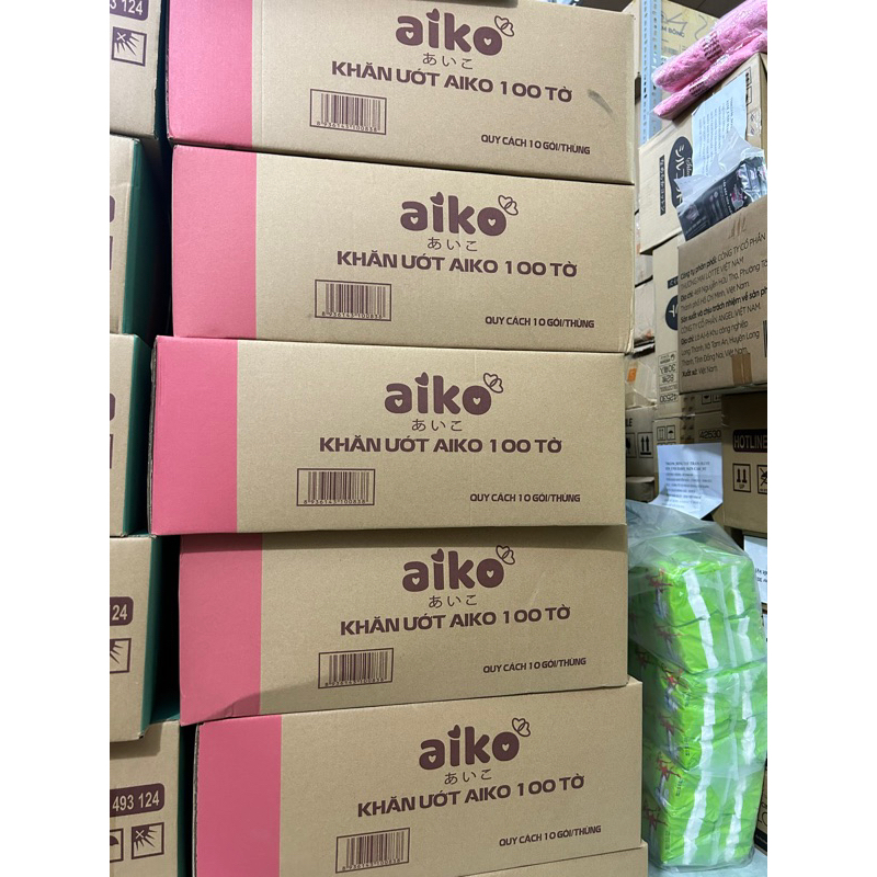 Khăn ướt Aiko/ Aikun 100 tờ không hương