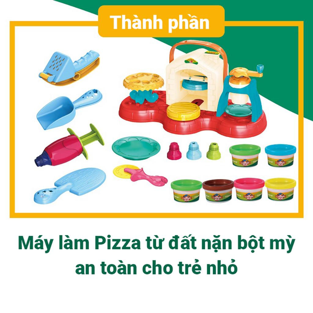 Đồ Chơi Đất Nặn Máy Làm Pizza Mỳ Ý Cho Bé Từ Bột Mì Không Dính Tay An Toàn Cho Trẻ Em Trai Gái 3 4 5 6 7 8 9 10 Tuổi
