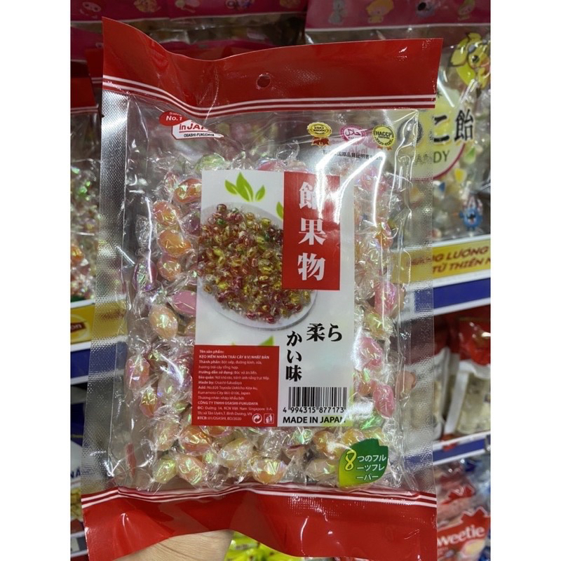 Kẹo mềm kim cương nhân trái cây 8 vị nhật bản gói 200g,300g
