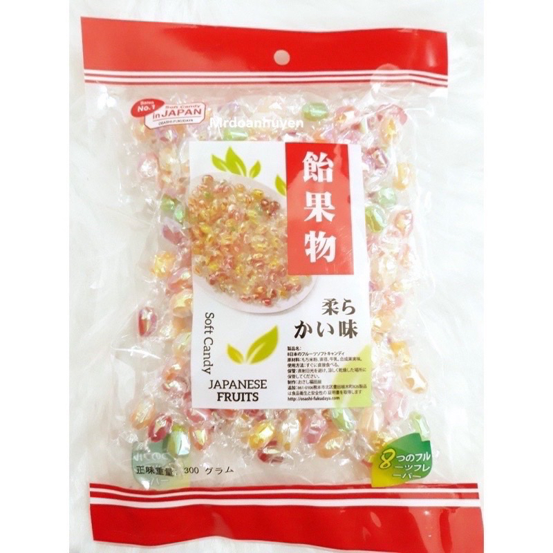 Kẹo mềm kim cương nhân trái cây 8 vị nhật bản gói 200g,300g