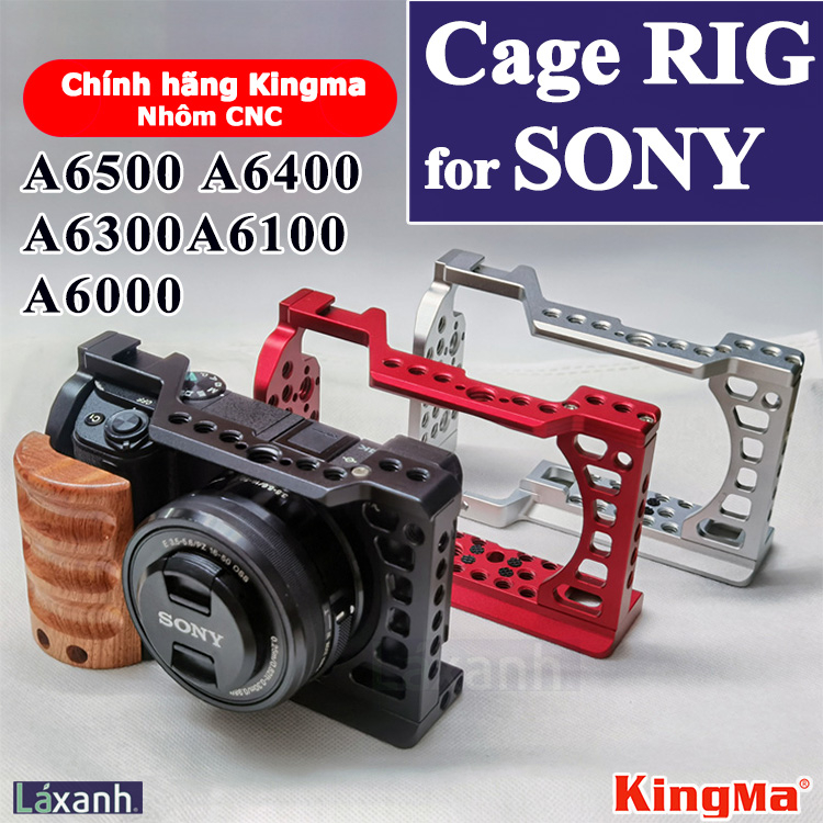 Màu bạc A6500 A6400 A6300 SONY | Rig Cage Rigcage Khung lồng máy ảnh quay video bảo vệ grip handcase l plate bracket