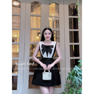 Đầm dáng xoè phối ngực đính nơ Datasco