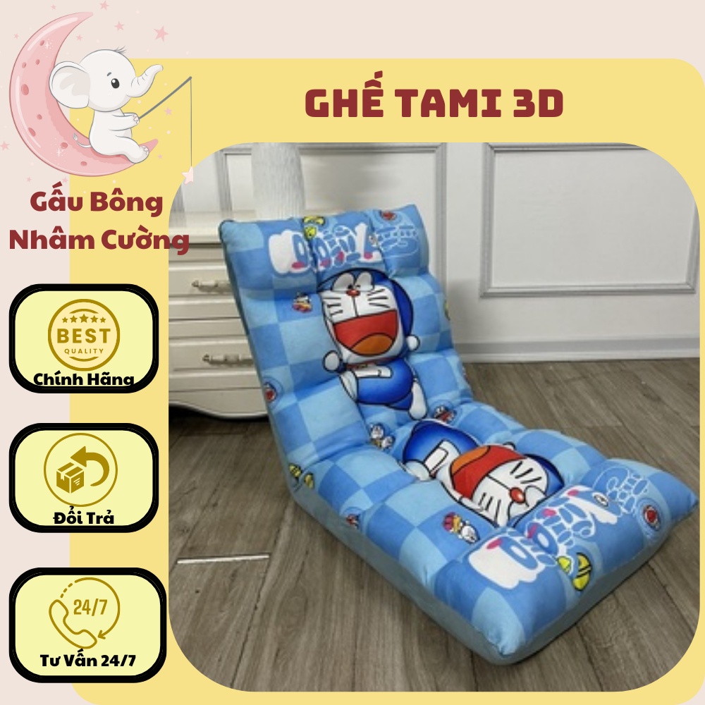 Ghế Tami Tựa Lưng In Hình 3D , Bệt Kiểu Nhật Bọc Nhung Cao Cấp Có 2 Size 50Cm X 1M1,60Cm X 1M2