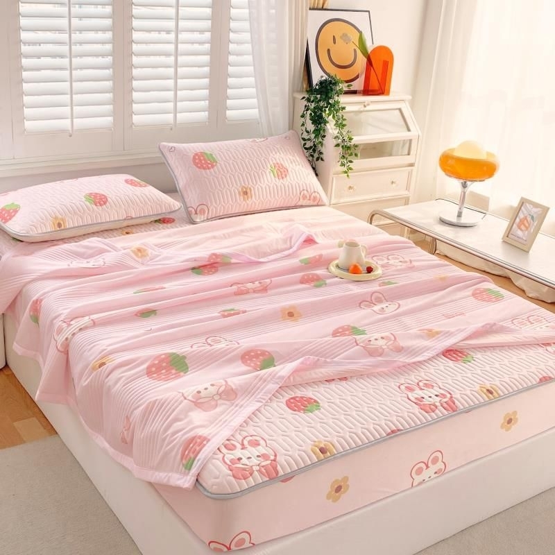 Chiếu Bọc Chun 5D Kèm Chăn Thun Lạnh Nhập Khẩu Cao Cấp