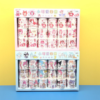 CUỘN STICKER DÁN GẤU DÂU LOTSO TRANG TRÍ SỔ