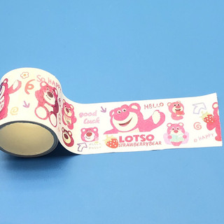 CUỘN STICKER DÁN GẤU DÂU LOTSO TRANG TRÍ SỔ