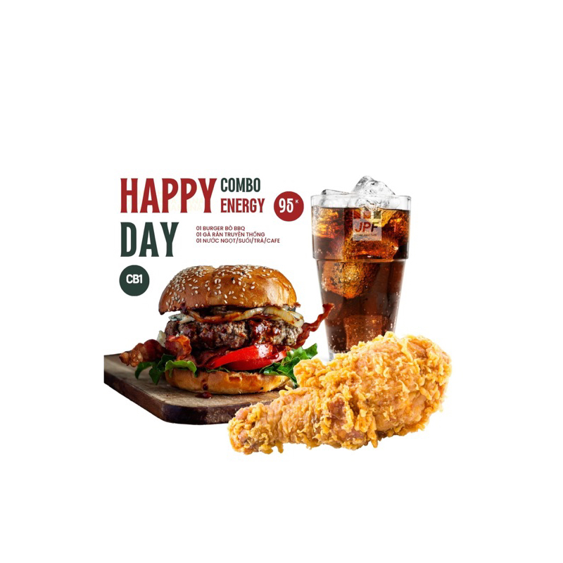 CB1 - Combo gà rán và Burger bò tặng kèm nước ngẫu nhiên