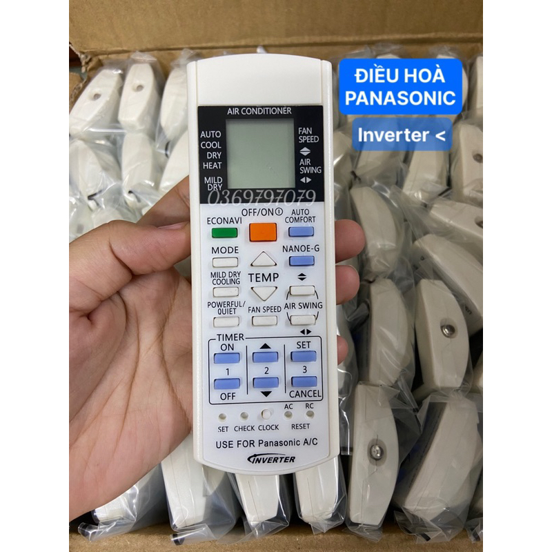 REMOTE ĐIỀU KHIỂN ĐIỀU HOÀ MÁY LẠNH PANASONIC INVERTER mẫu nhỏ, ngắn - CÓ NÚT ECONAVI