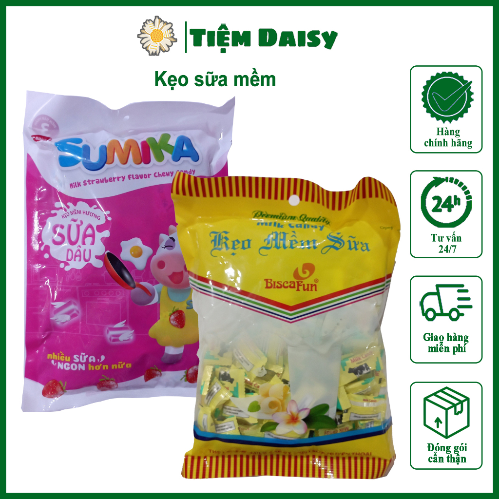 Kẹo sữa bò mềm Biscafun, kẹo sữa Sumika gói 300gr