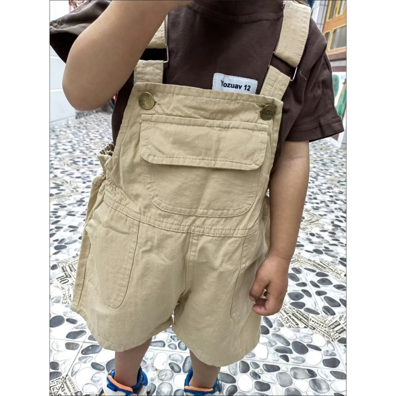 Sét quần yếm mix áo phông phong cách hàn cho bé