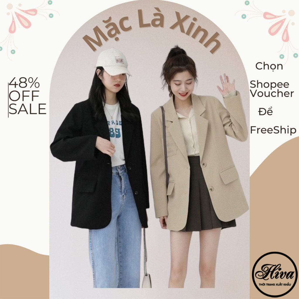 Áo vest nữ thời trang công sở Blazer Hàn Quốc 2 lớp văn phòng sự kiện dự tiệc đi làm event