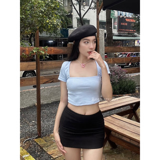  Áo thun crotop cổ vuông Rosa
